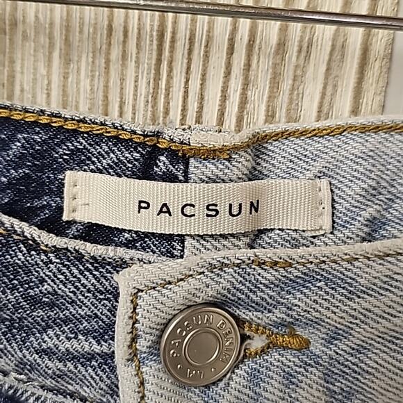 PACSUN 2 Tone Sided High Rise Straight Jeans Womens Size 27 - Picture 4 of 13